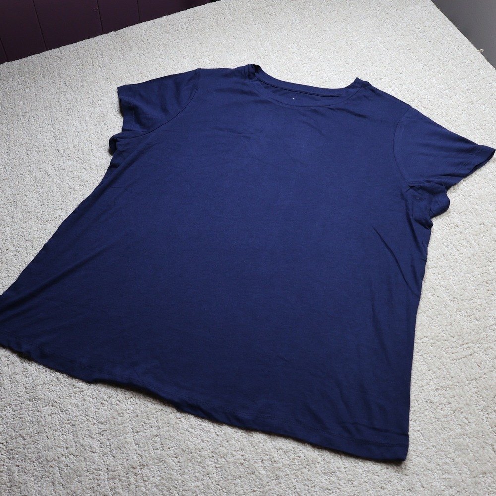 A New Day Navy Blue Short Sleeve Crewneck T-Shirt Womens Size 1X